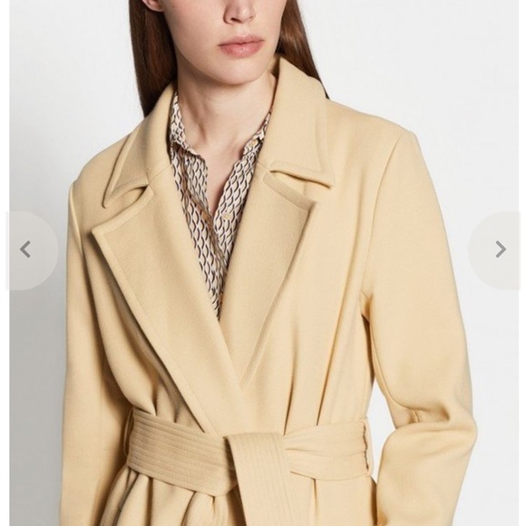 NWT EQUIPMENT Alyssandra Long Line Knit Trench Coat Biscuit Size M - Picture 5 of 8